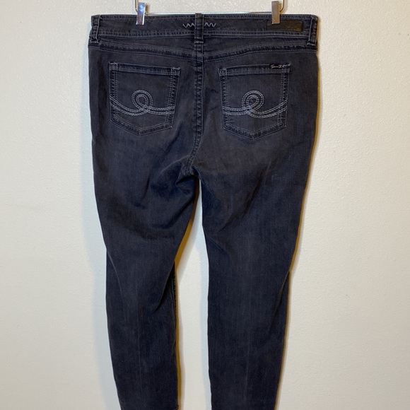 Seven7 Skinny Gray Black Jean Sz 20 - Picture 6 of 9